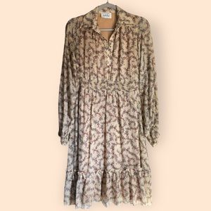 Vintage 60s Jonathan Logan Floral Prairie Cottagecore Collared Boho Dress 5/6